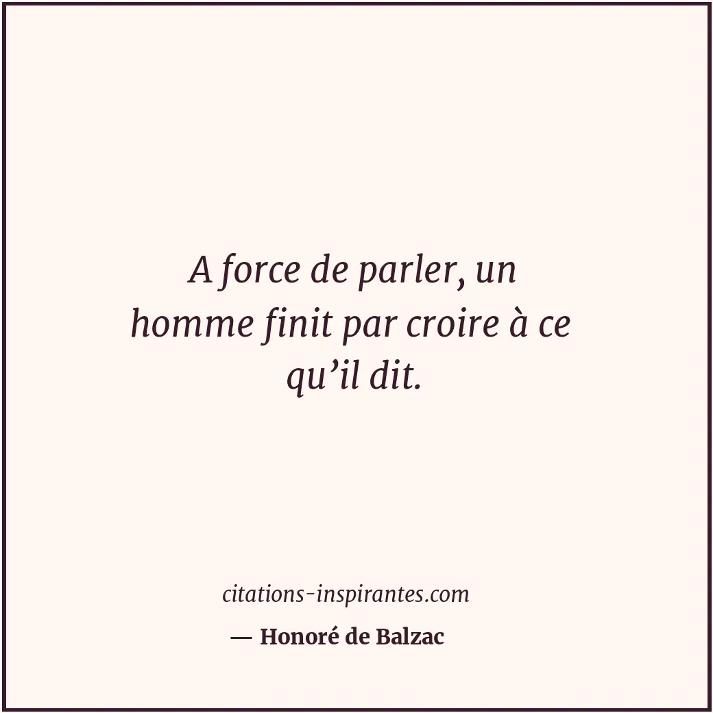 Citation de Honoré de Balzac