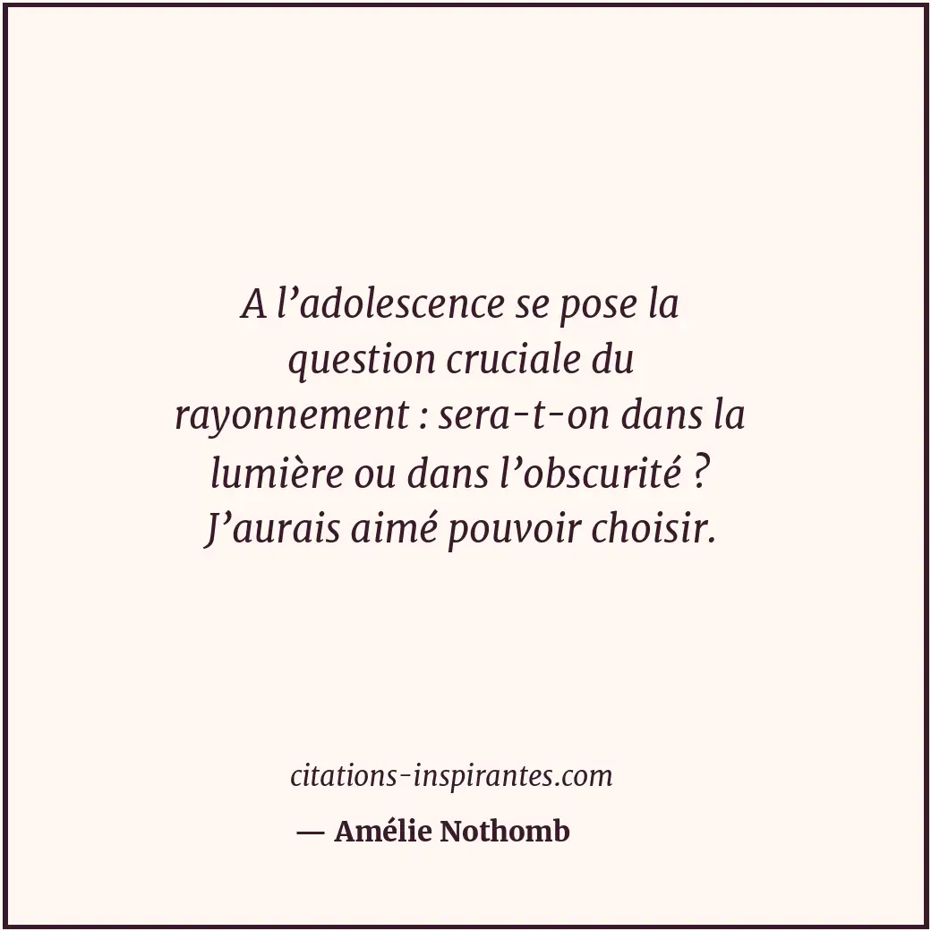 Citation de Amélie Nothomb