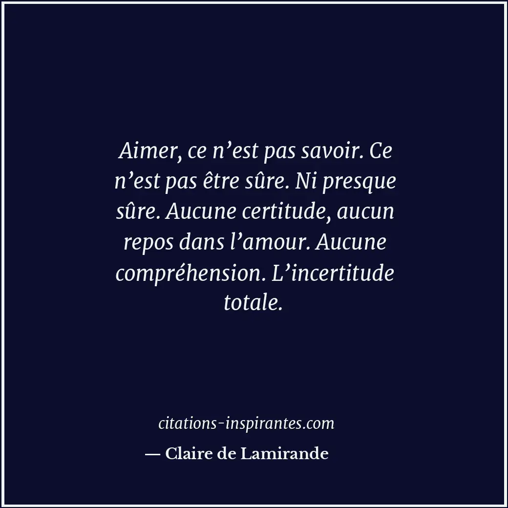 Citation de Claire de Lamirande