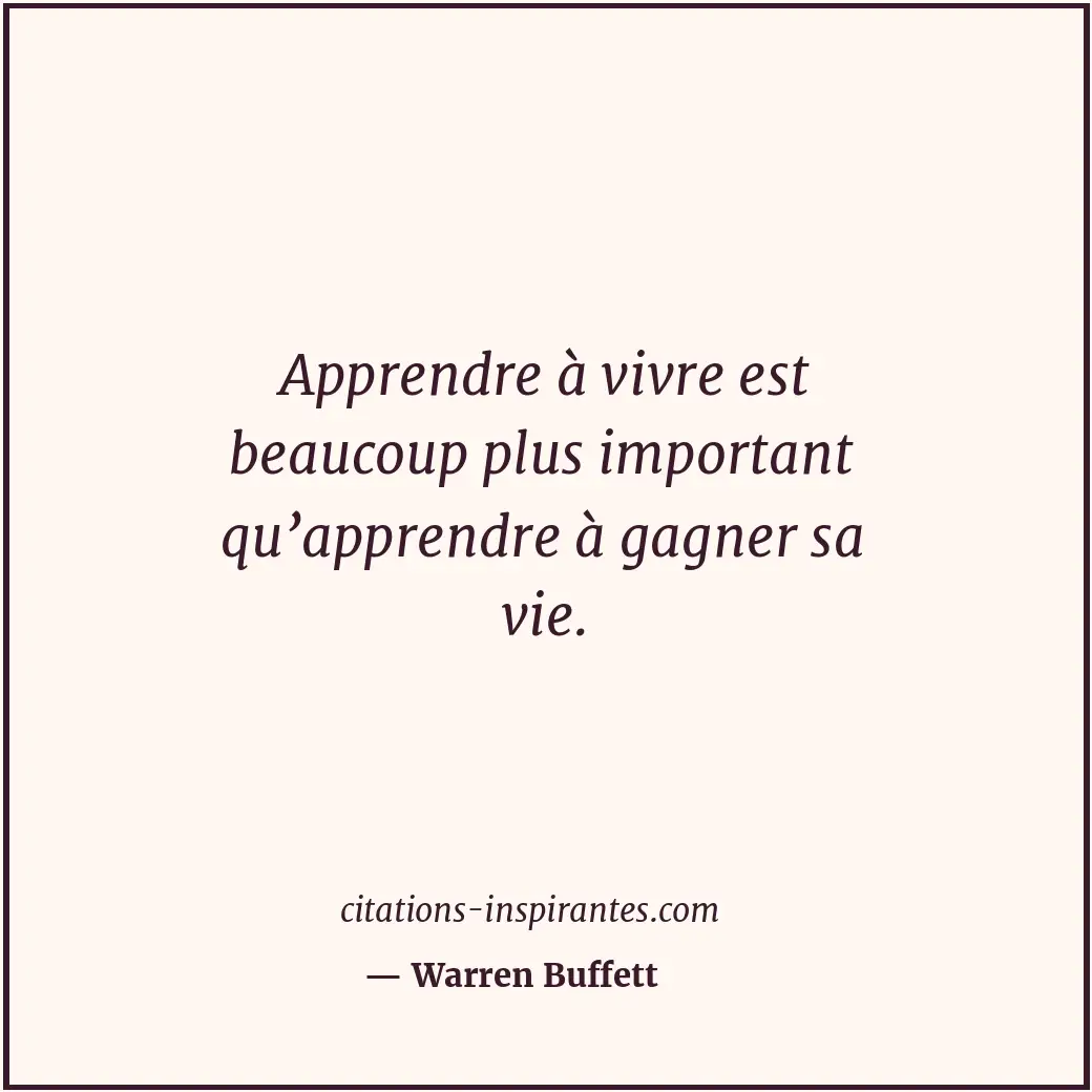 Citation de Warren Buffett