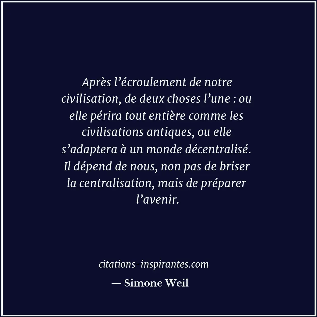 Citation de Simone Weil