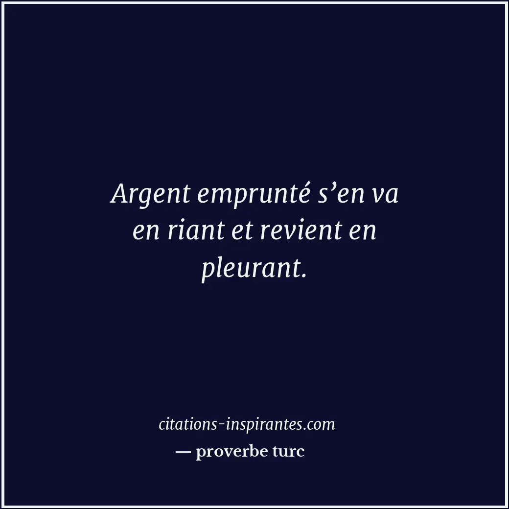 Citation de proverbe turc