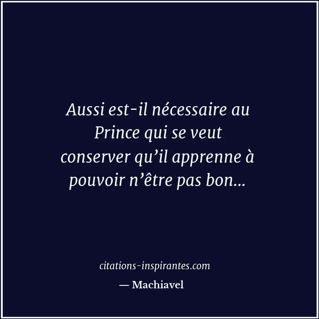 Citation de Machiavel