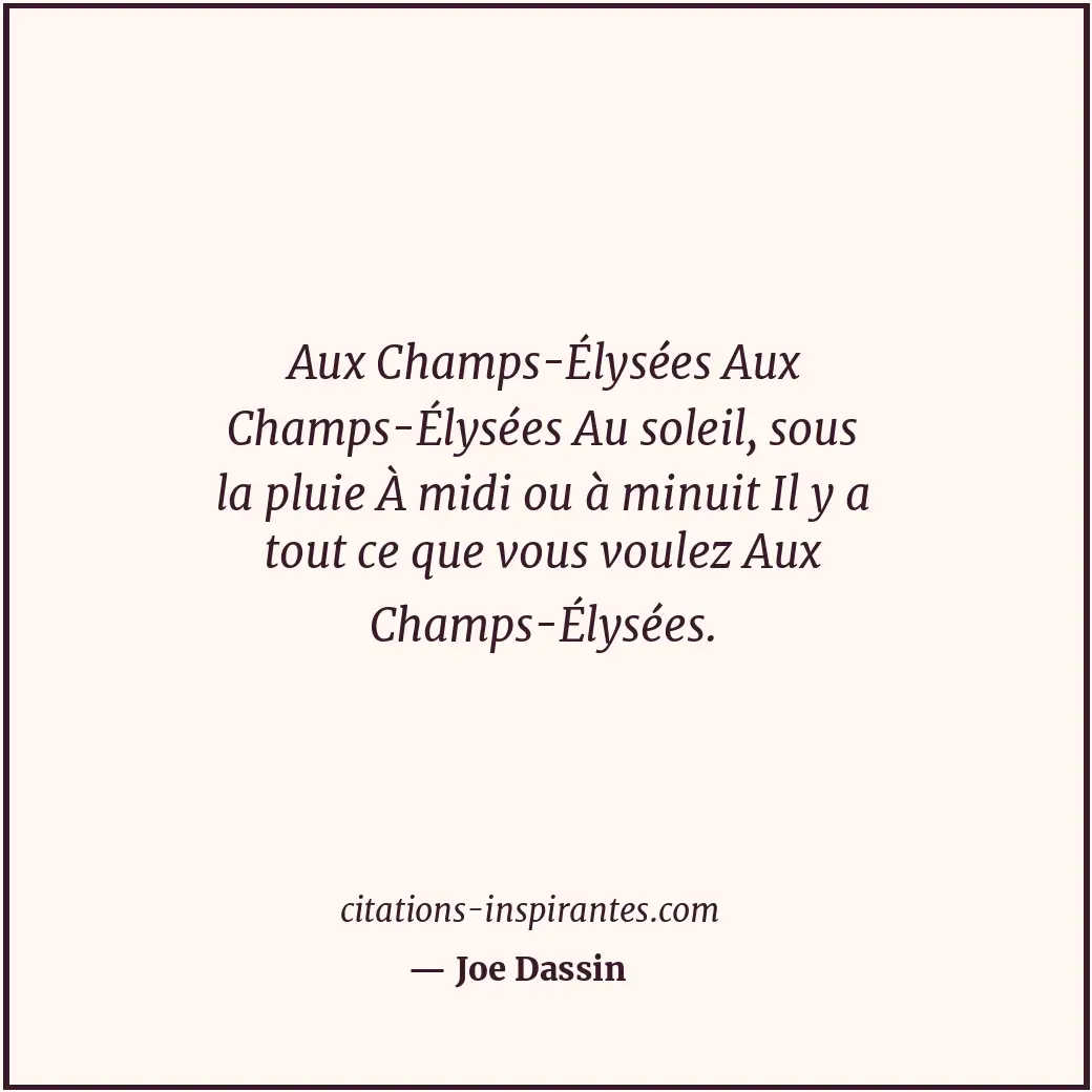 Citation de Joe Dassin