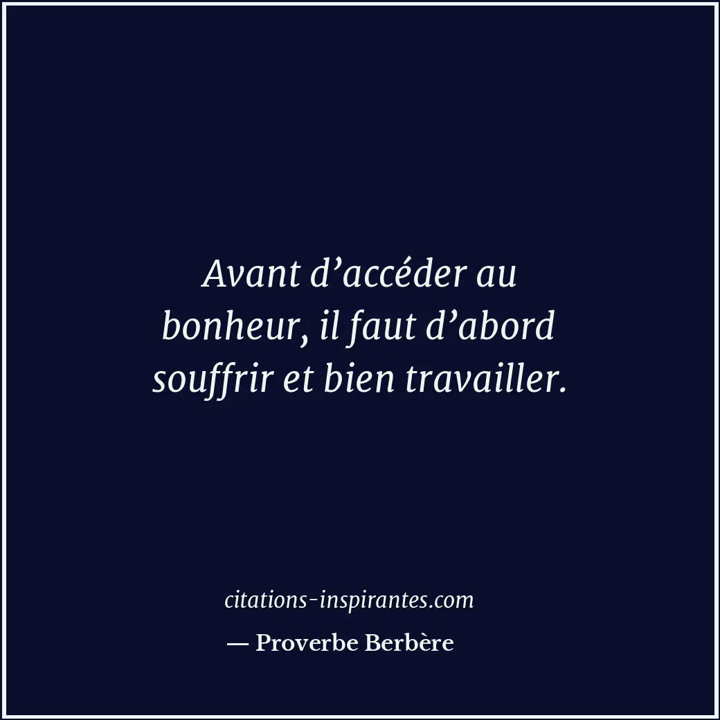 Citation de Proverbe Berbère