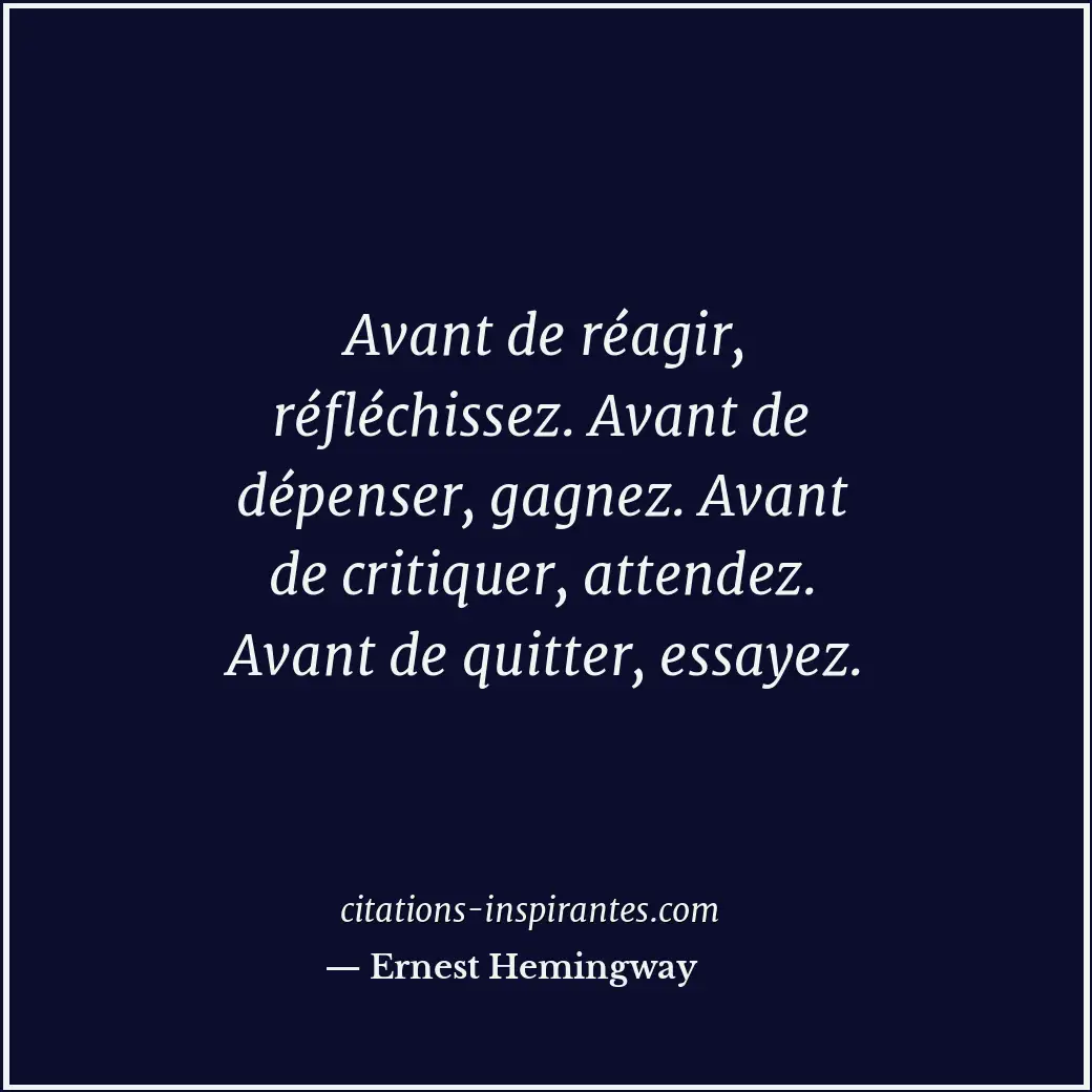 Citation de Ernest Hemingway