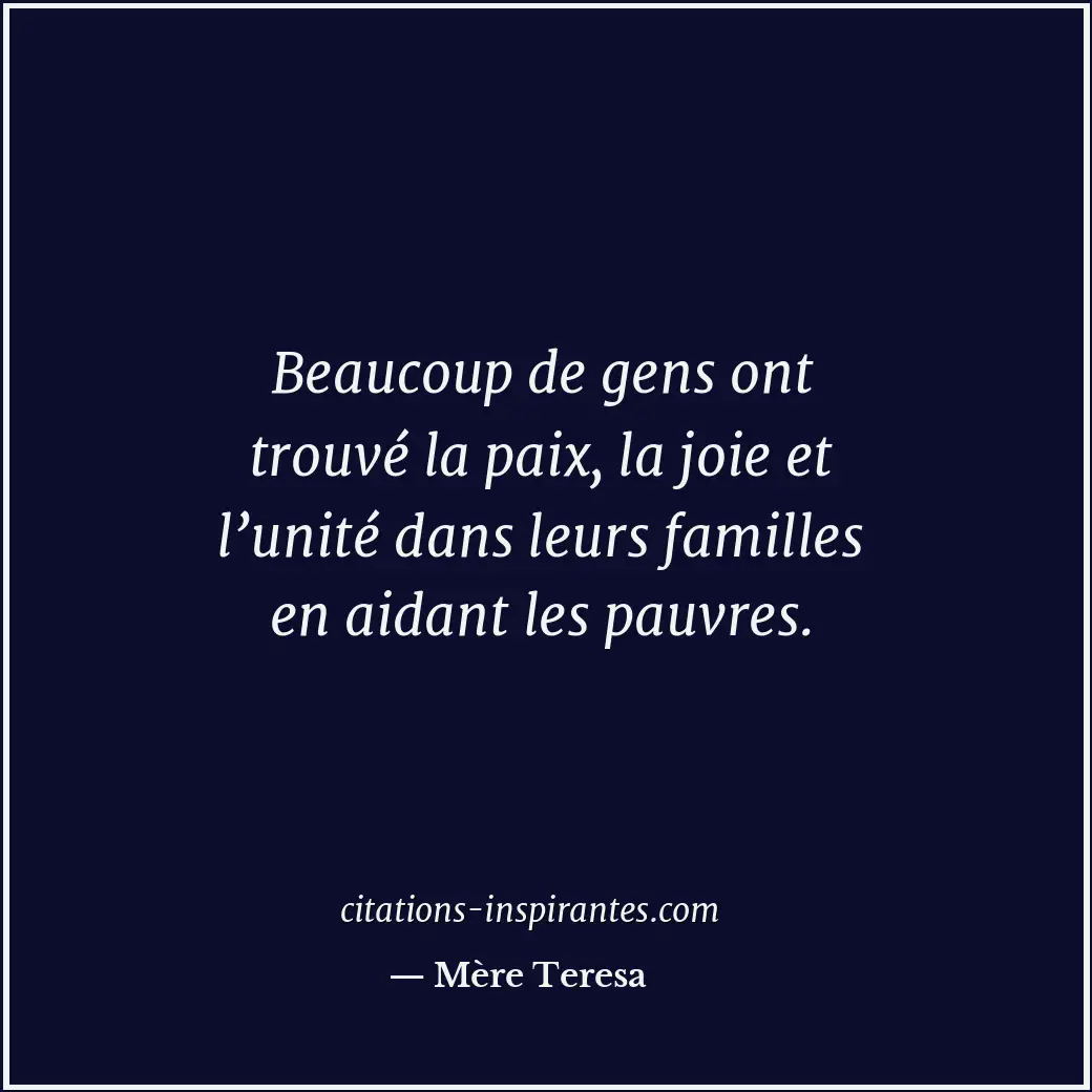 Citation de Mère Teresa