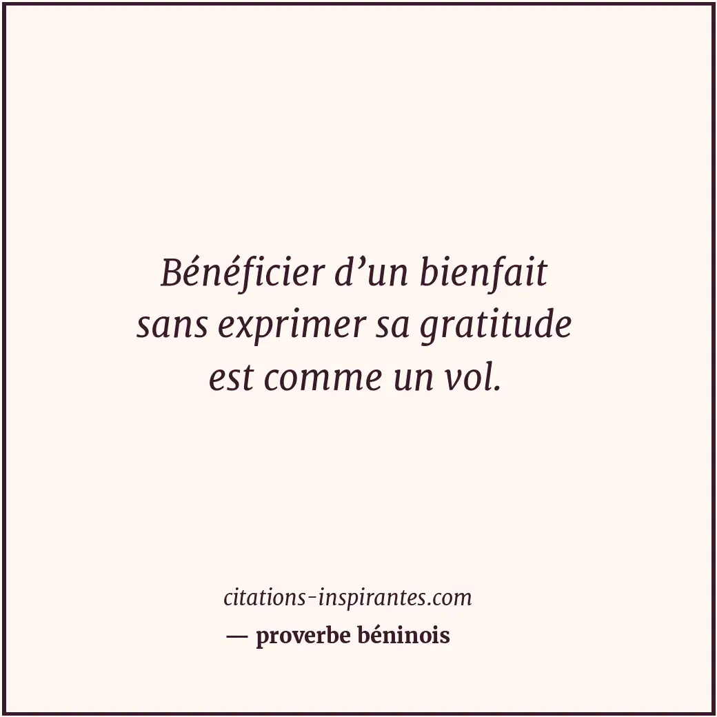 Citation de proverbe béninois