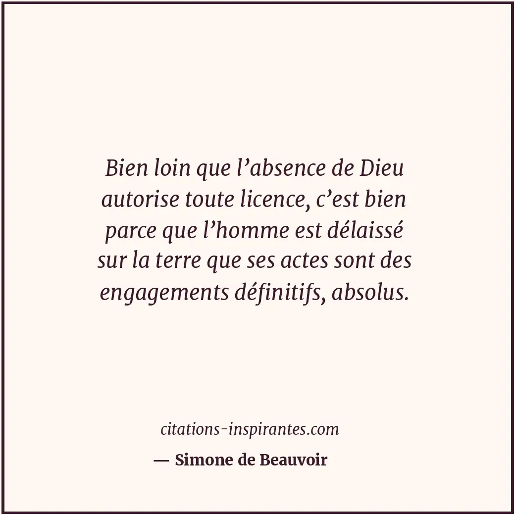 Citation de Simone de Beauvoir