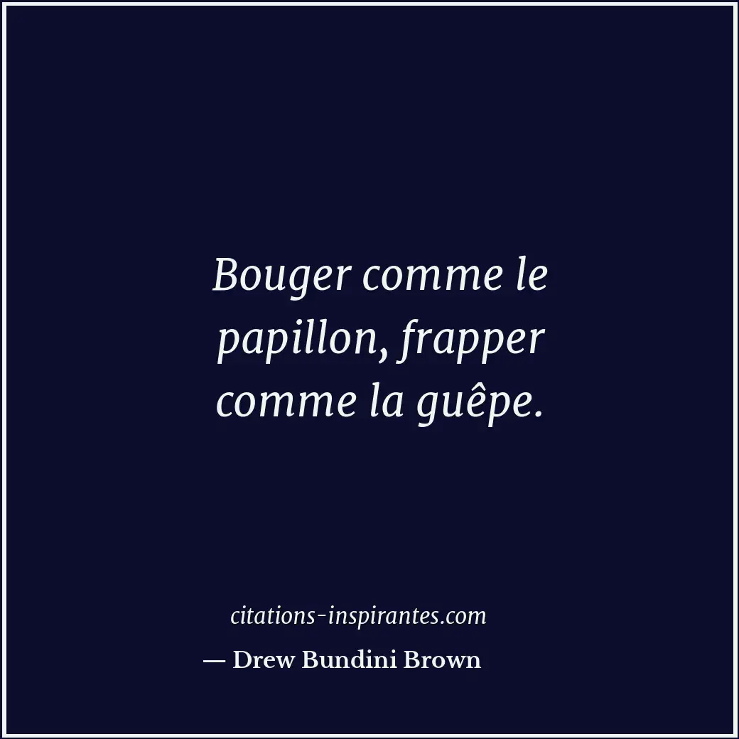 Bouger comme le papillon, frapper comme la guêpe. Citation de Drew Bundini Brown