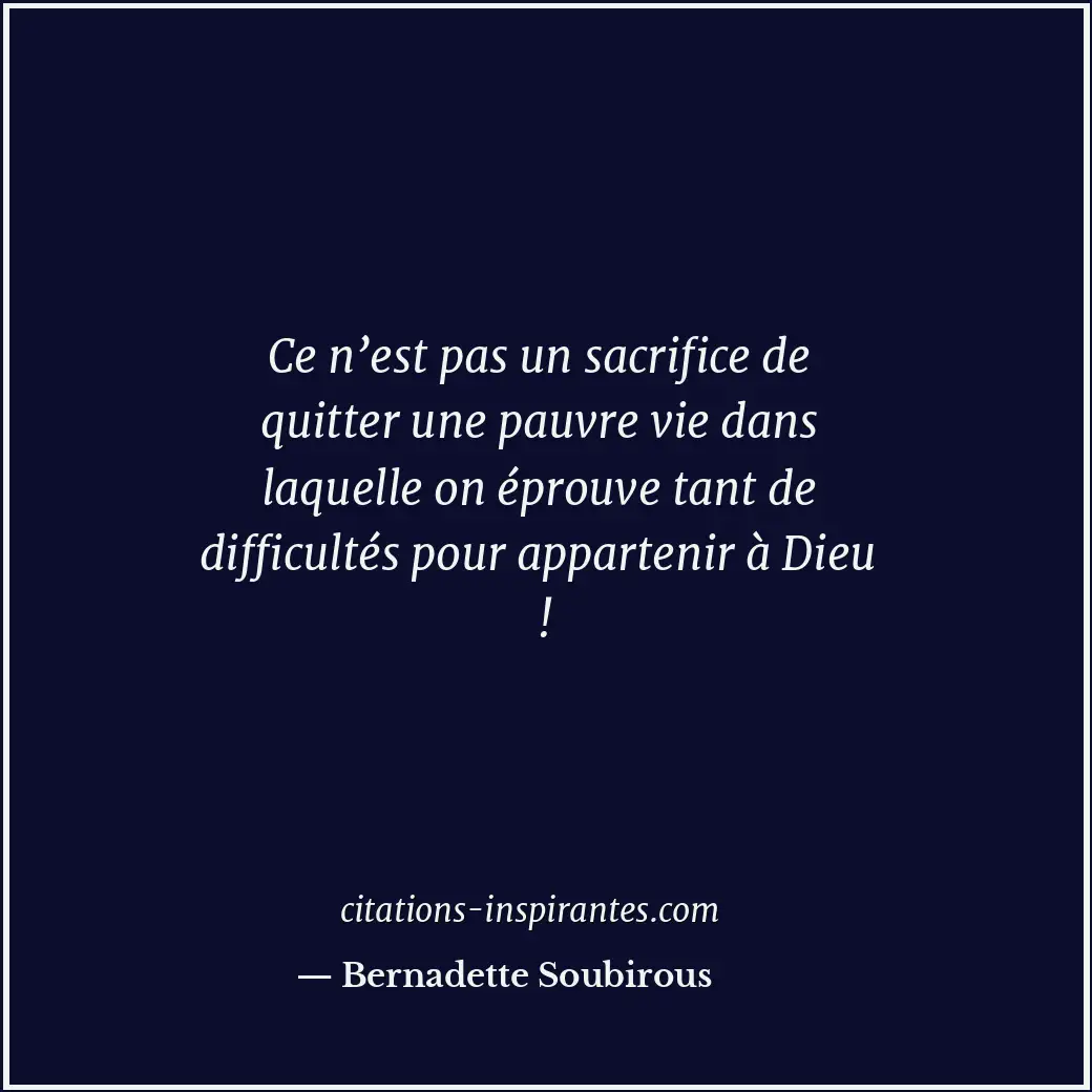 Citation de Bernadette Soubirous