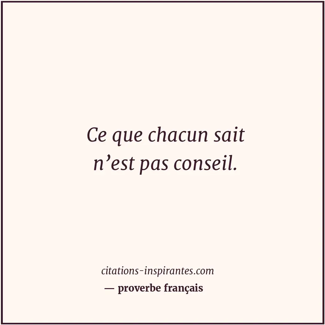 Citation de proverbe français