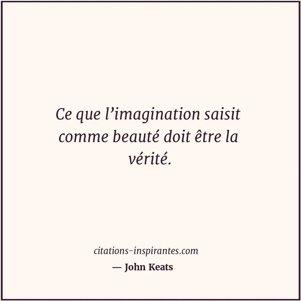 Citation de John Keats