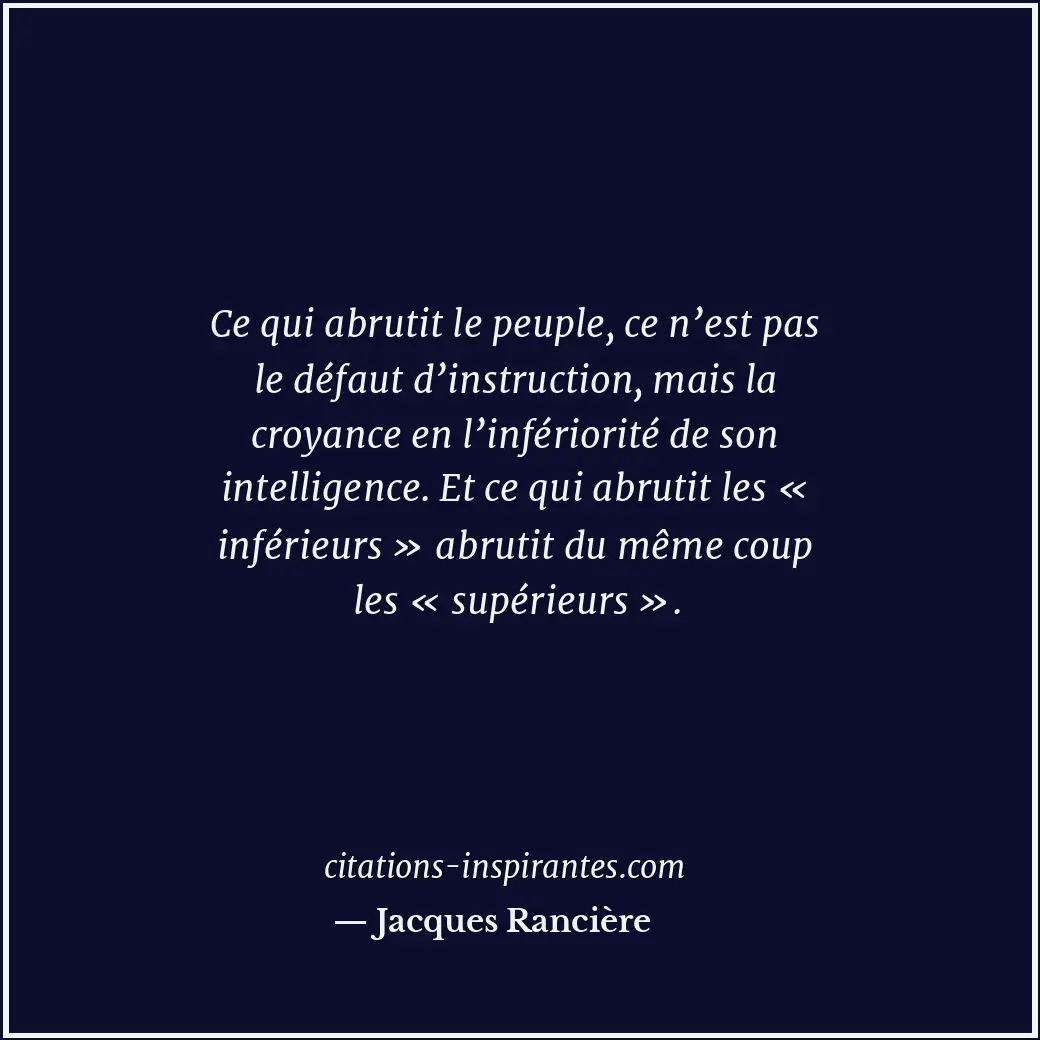 Citation de Jacques Rancière