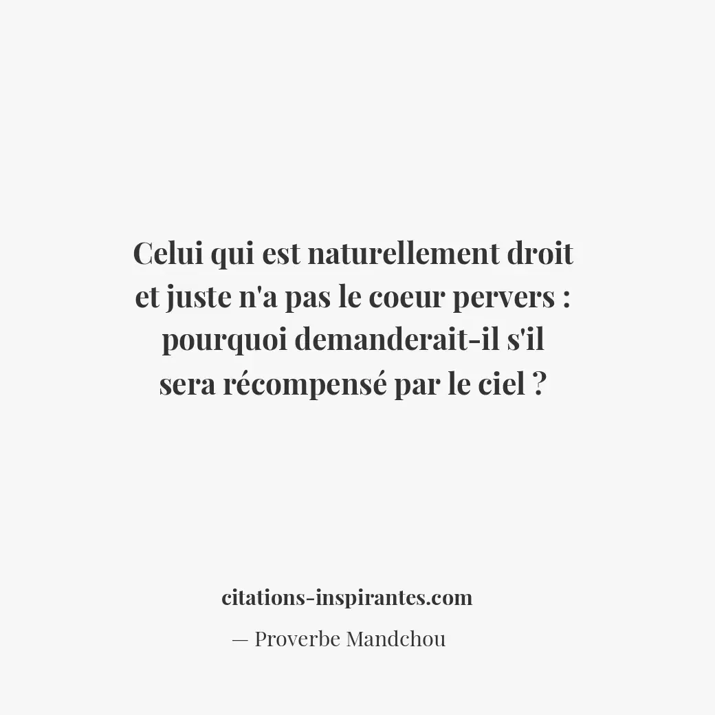 Citation de Proverbe Mandchou