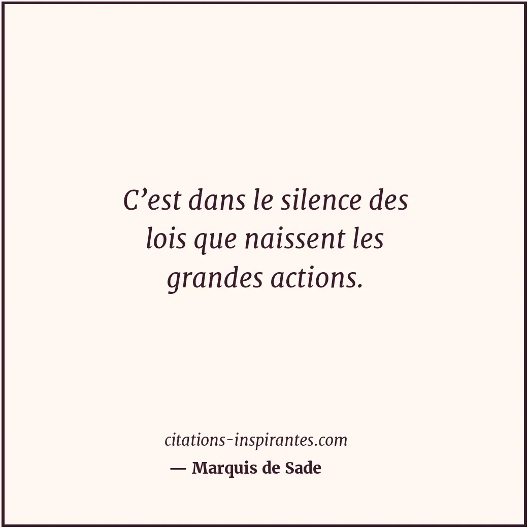Citation de Marquis de Sade