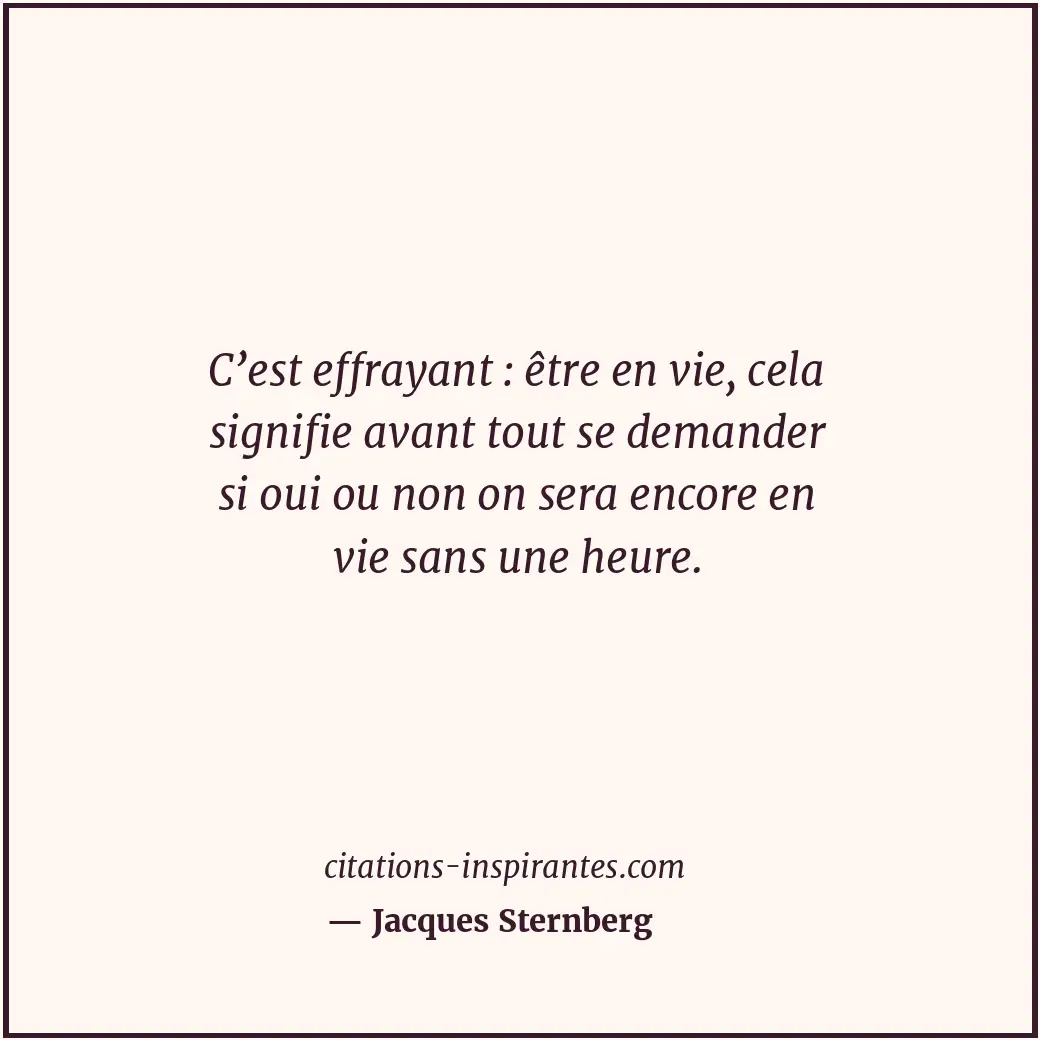Citation de Jacques Sternberg