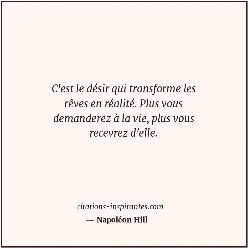 Citation de Napoléon Hill