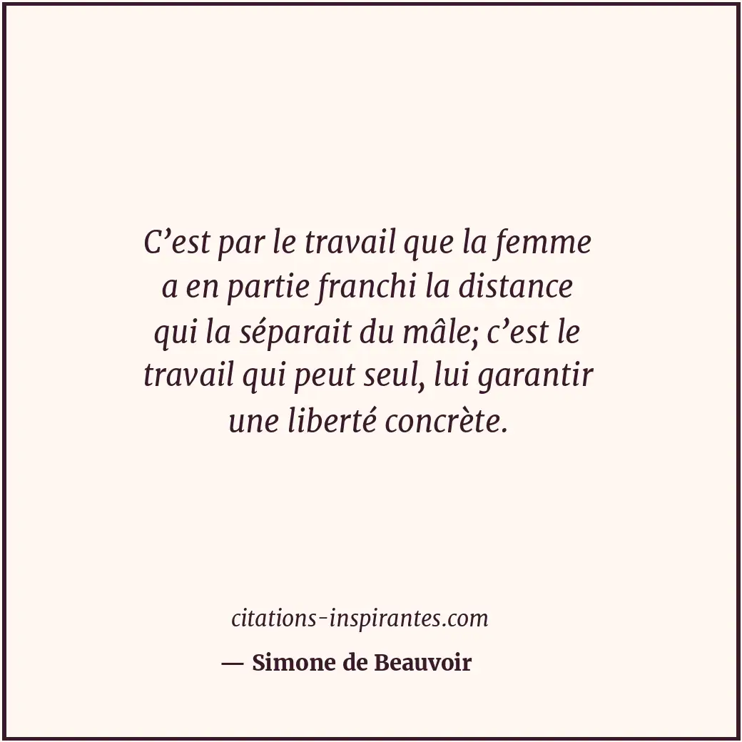 Citation de Simone de Beauvoir