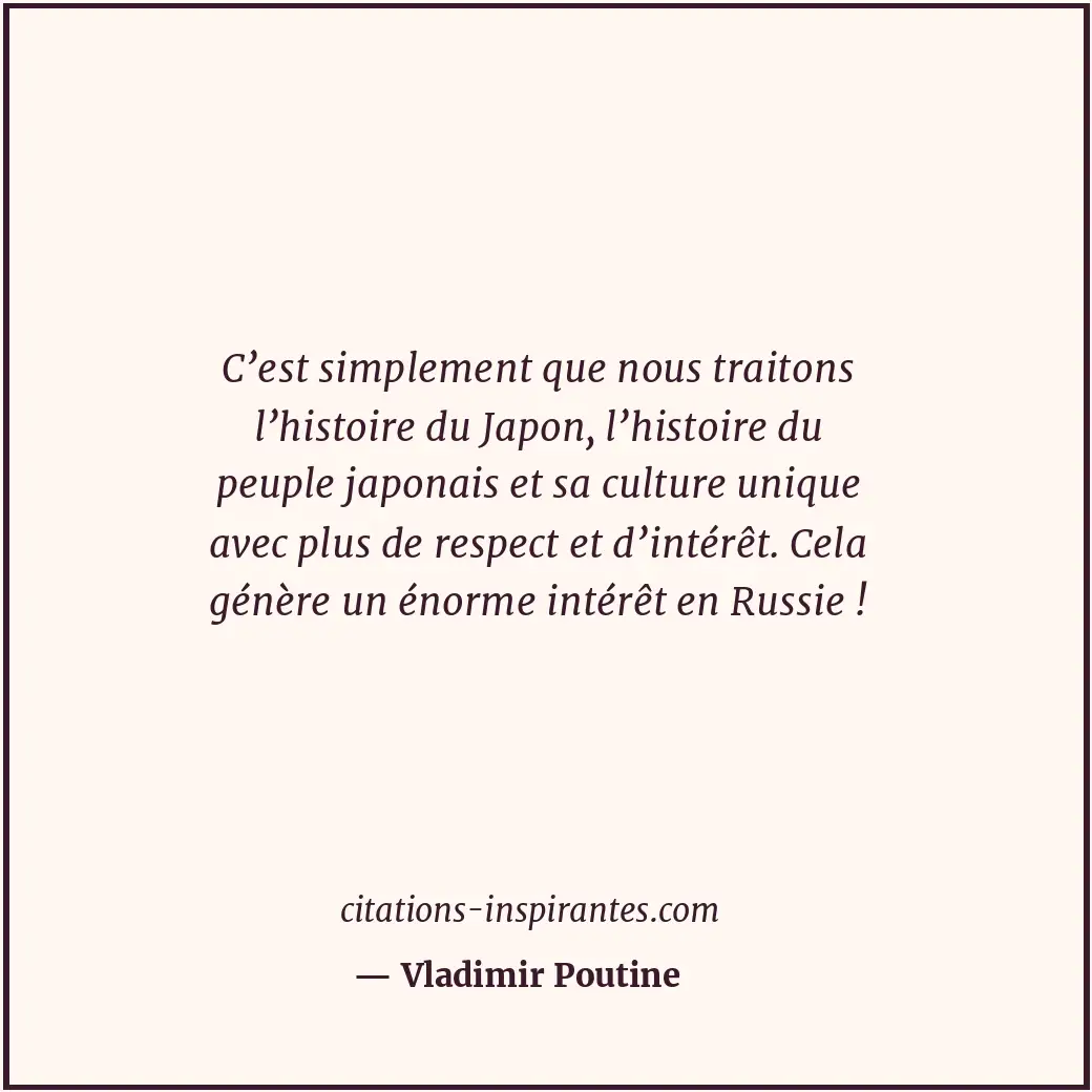 Citation de Vladimir Poutine