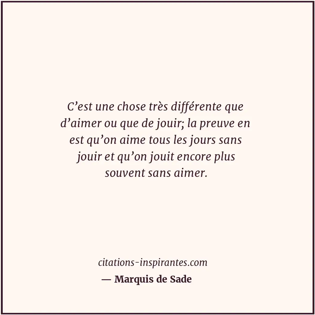Citation de Marquis de Sade