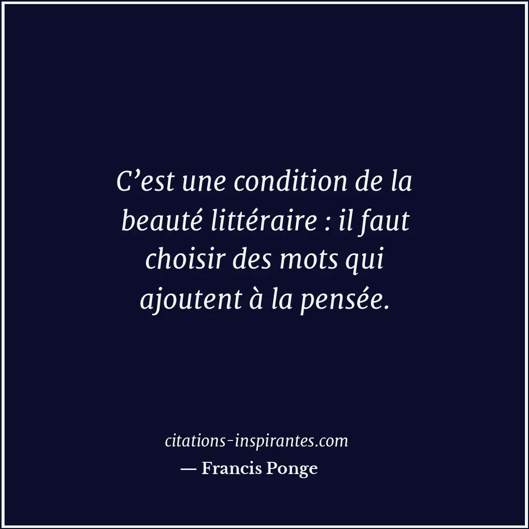 Citation de Francis Ponge