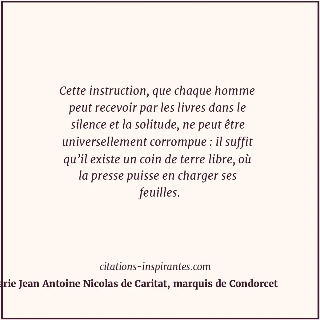 Citation de Marie Jean Antoine Nicolas de Caritat, marquis de Condorcet