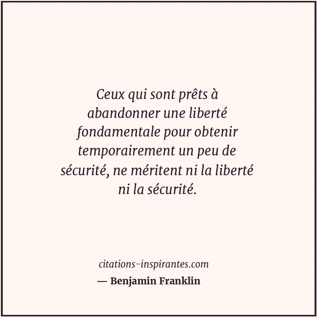 Citation de Benjamin Franklin