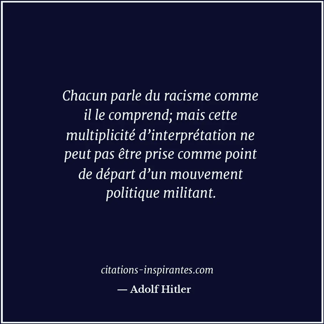 Citation de Adolf Hitler