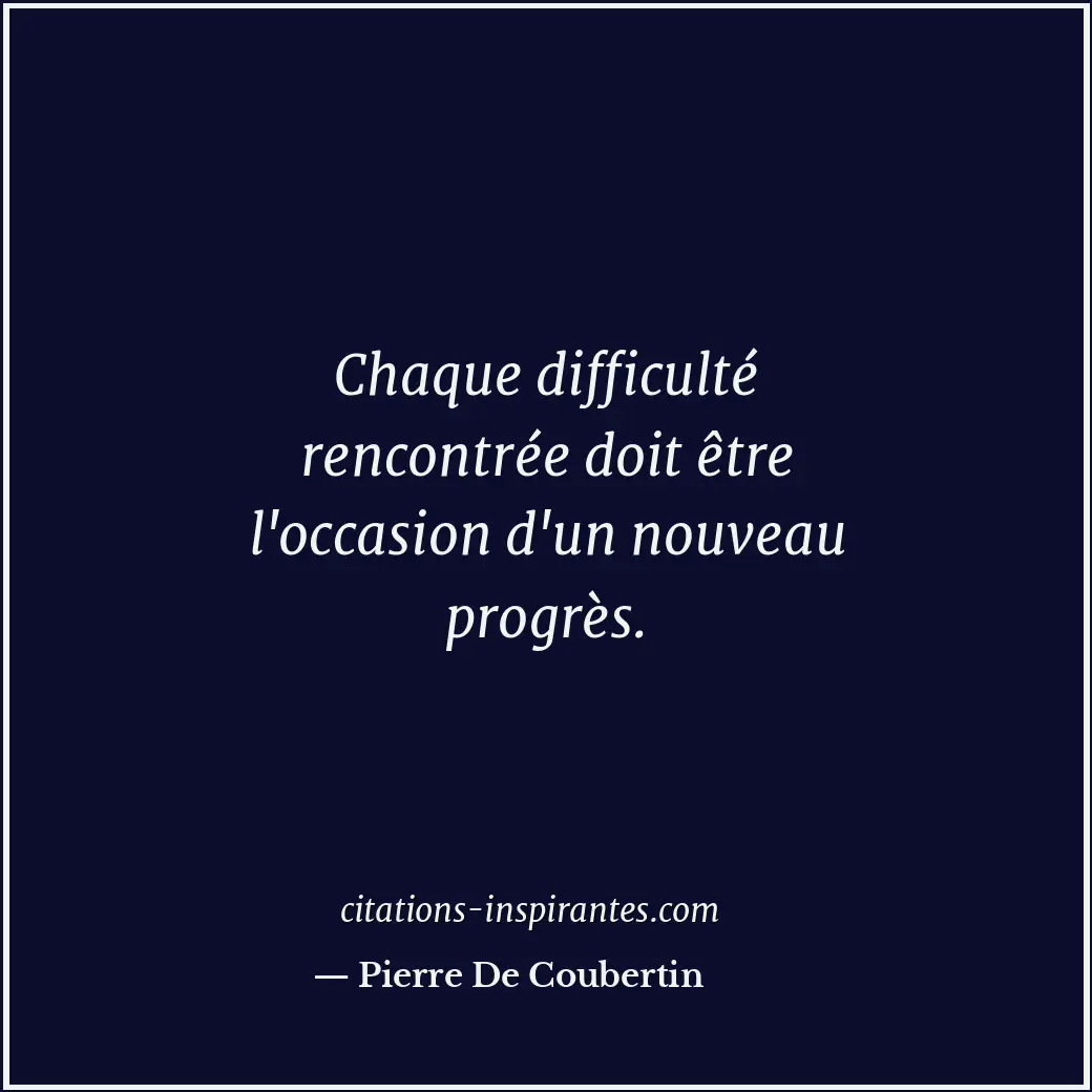 Citation de Pierre De Coubertin