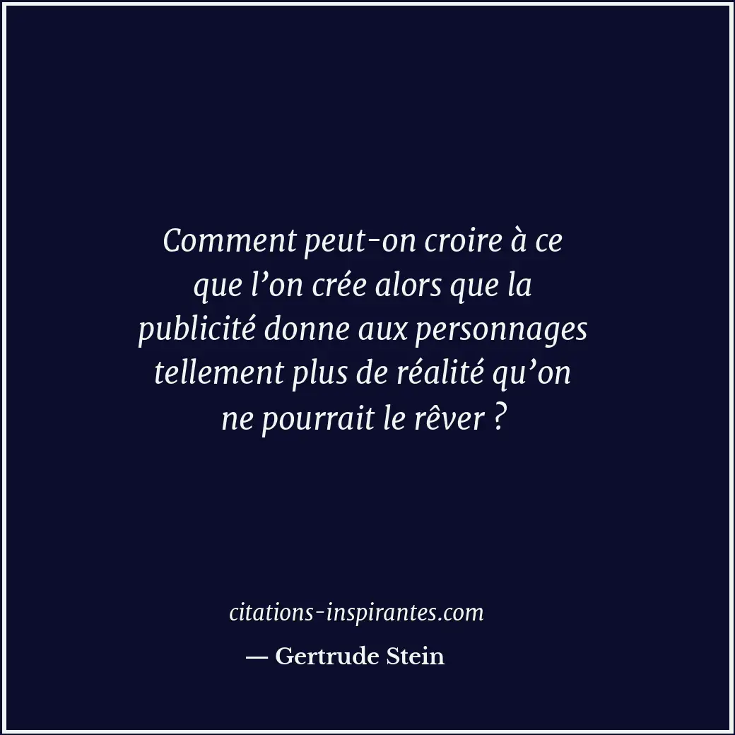 Citation de Gertrude Stein