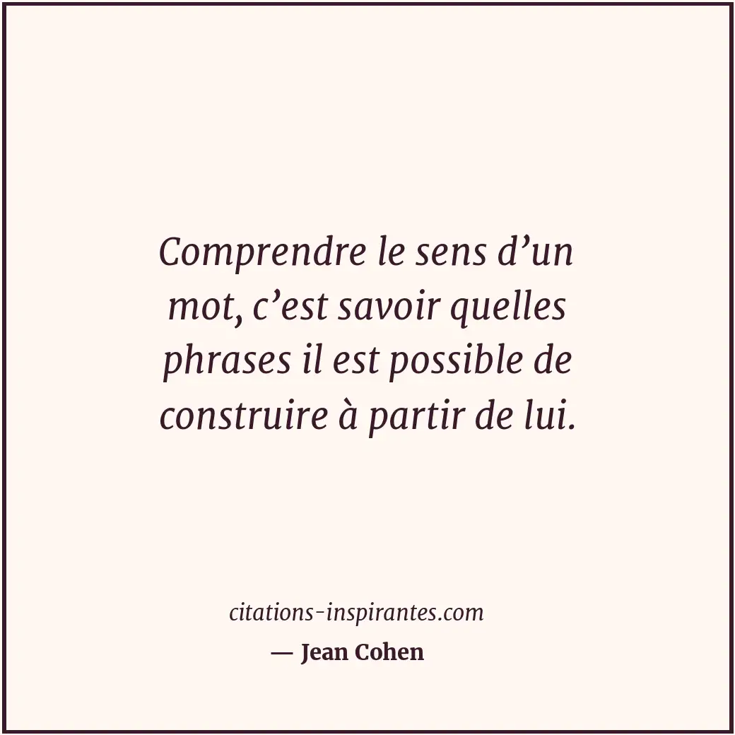 Citation de Jean Cohen