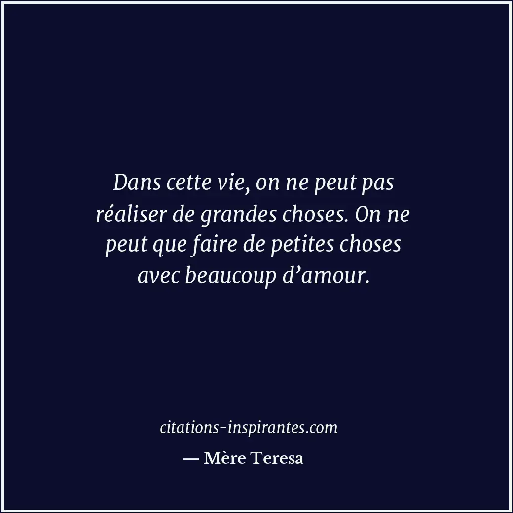 Citation de Mère Teresa