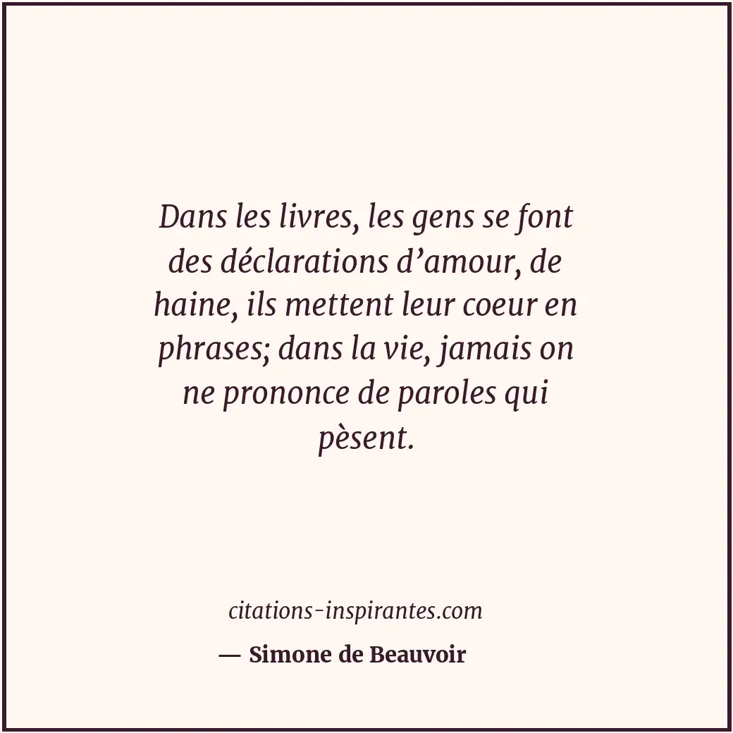 Citation de Simone de Beauvoir