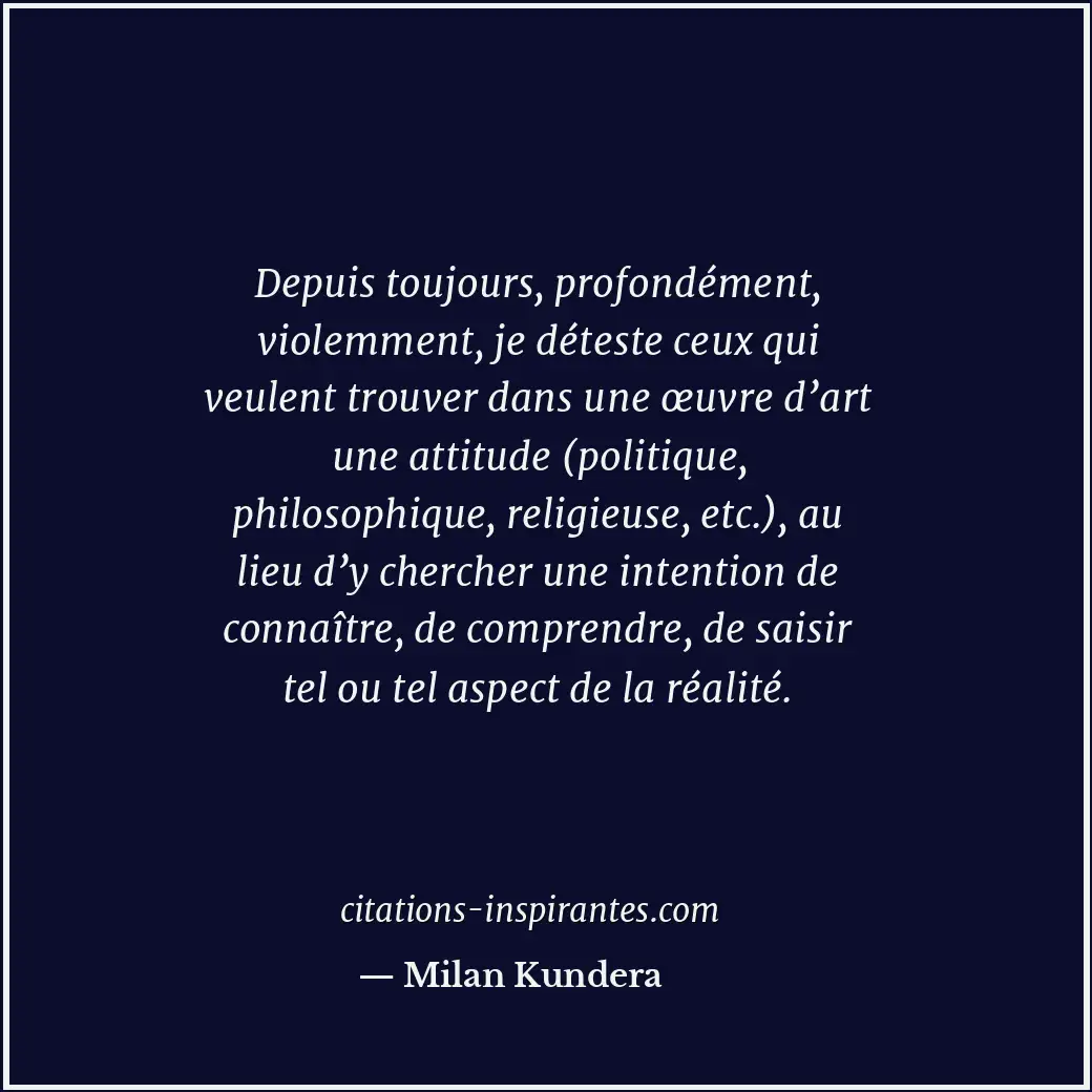 Citation de Milan Kundera