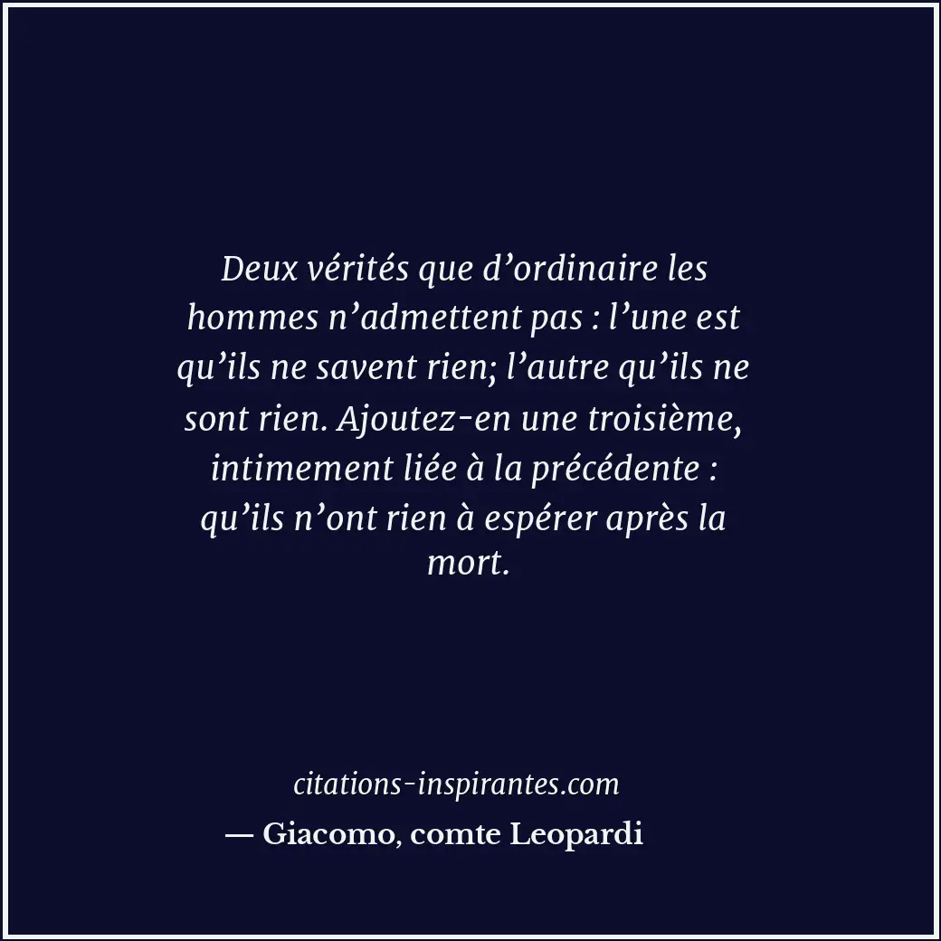 Citation de Giacomo, comte Leopardi
