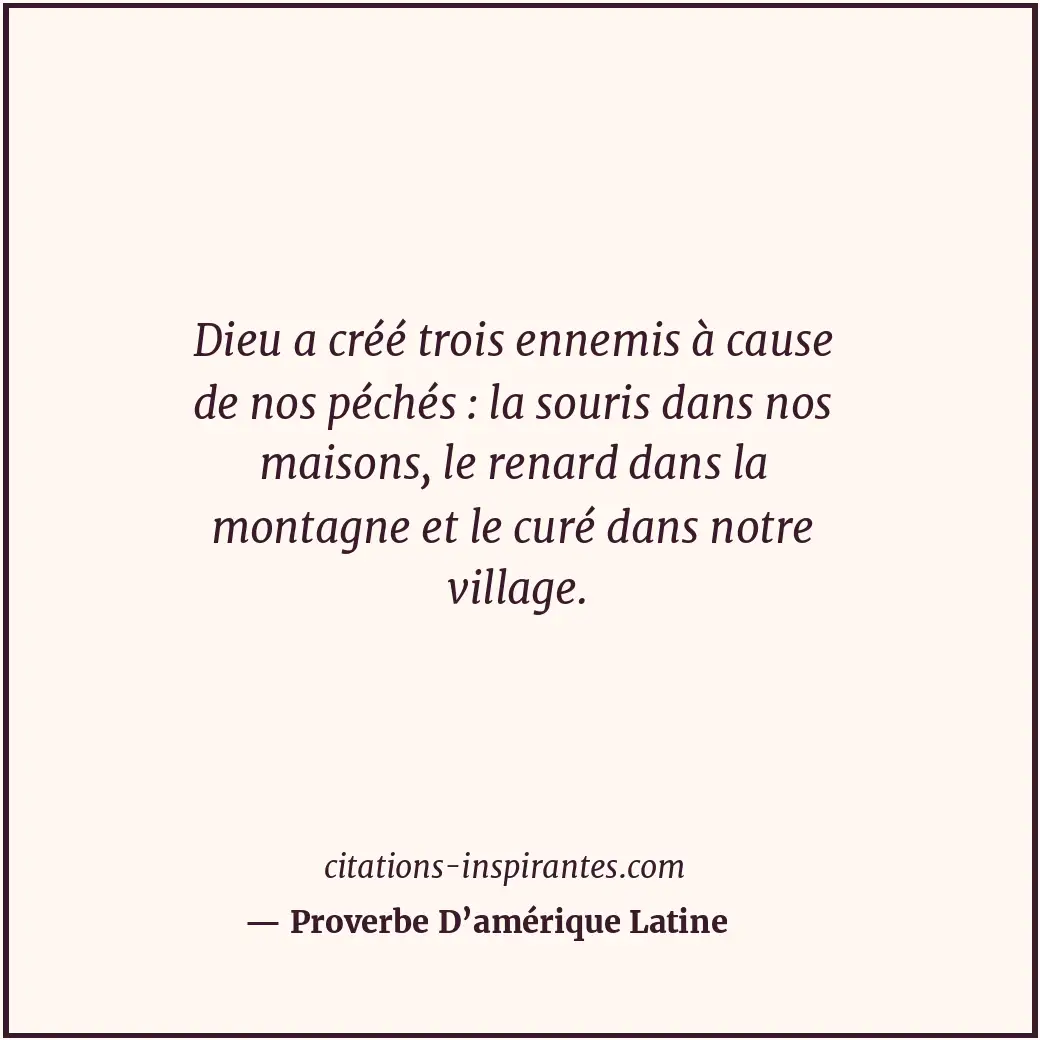 Citation de Proverbe D’amérique Latine
