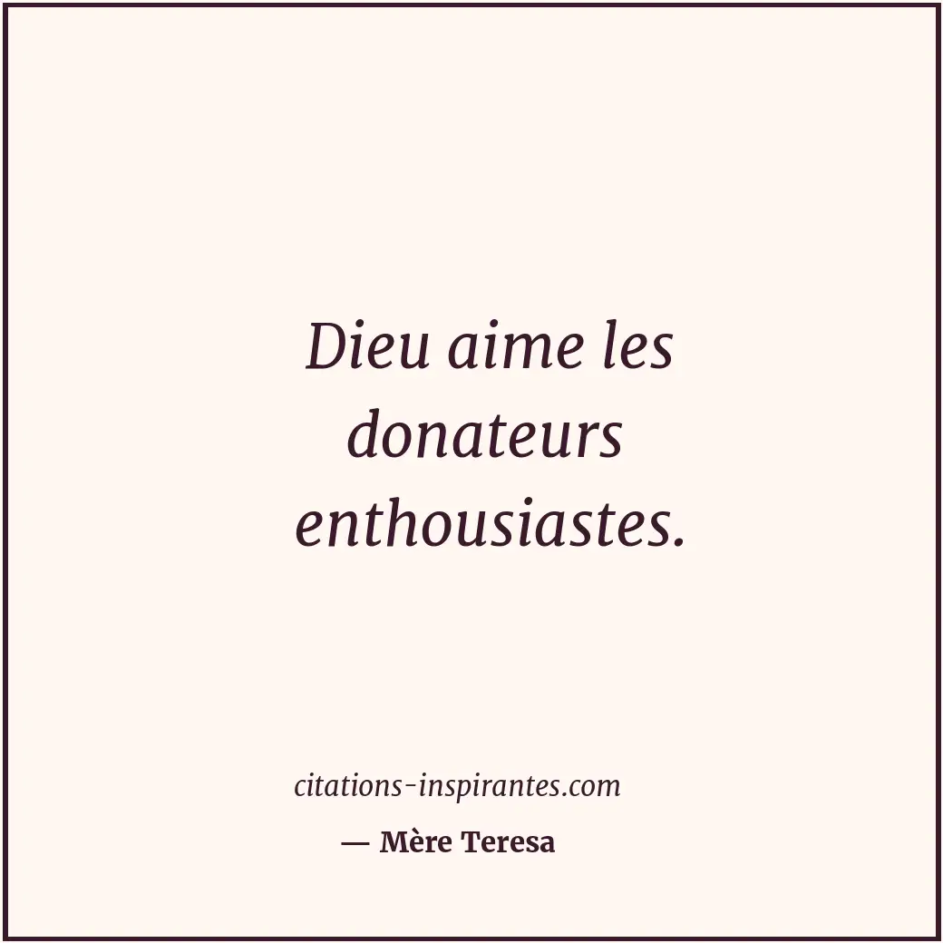 Citation de Mère Teresa