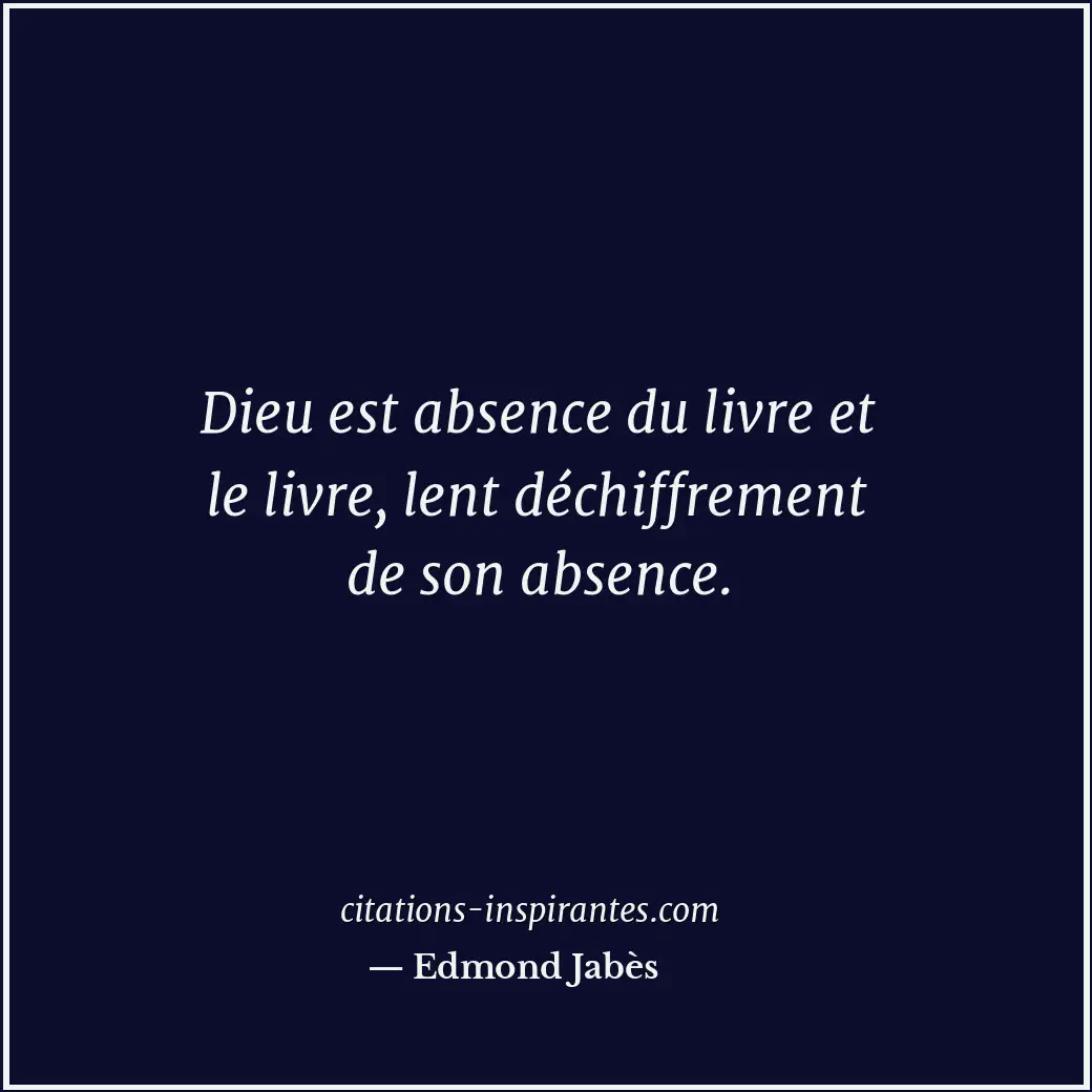 Citation de Edmond Jabès