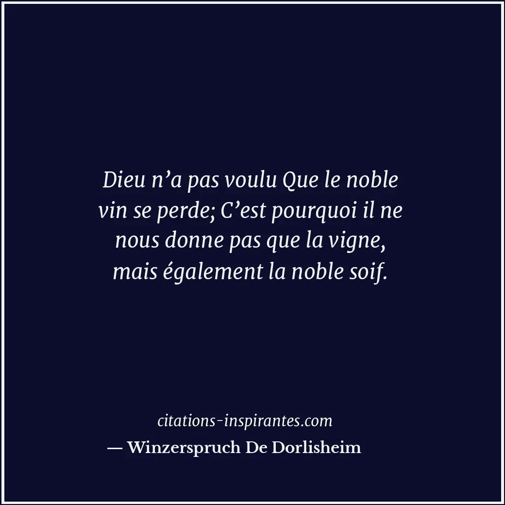 Citation de Winzerspruch De Dorlisheim