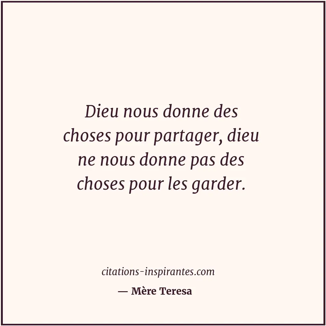 Citation de Mère Teresa