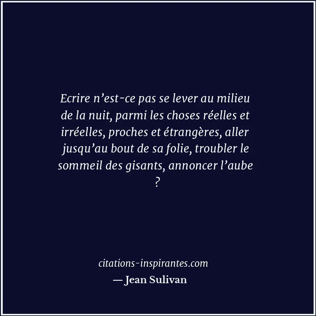 Citation de Jean Sulivan