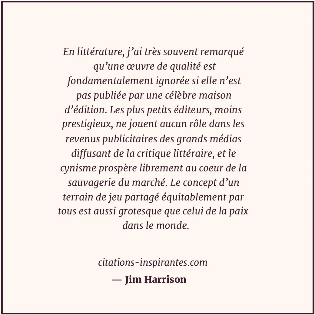 Citation de Jim Harrison