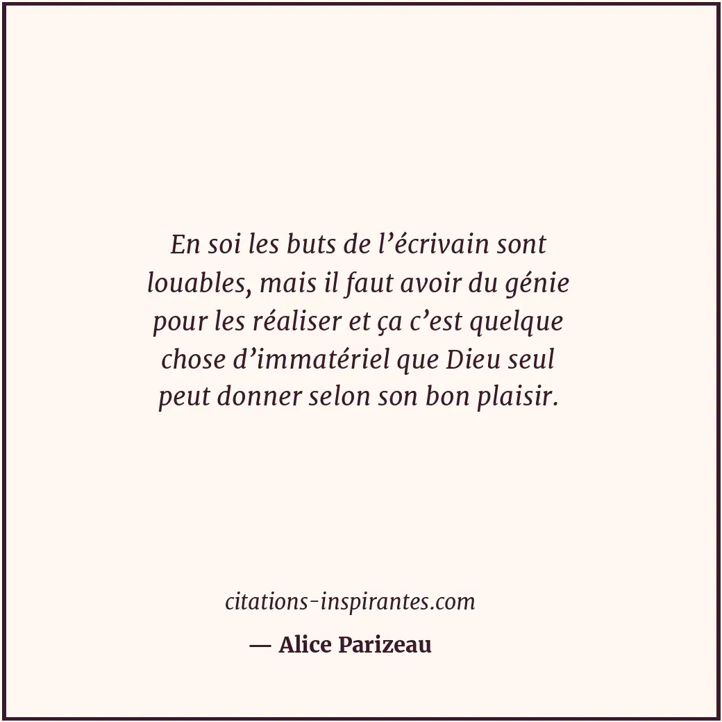 Citation de Alice Parizeau