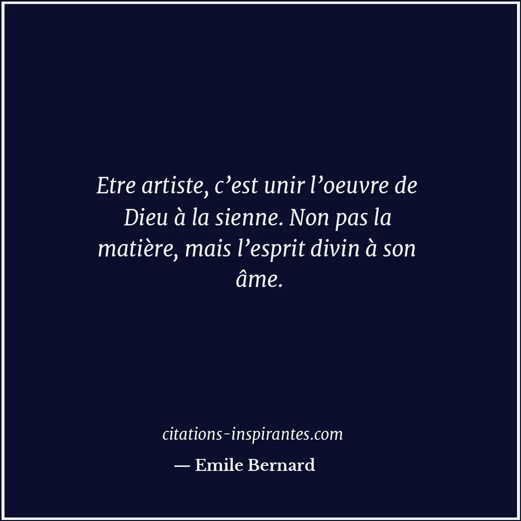Citation de Emile Bernard