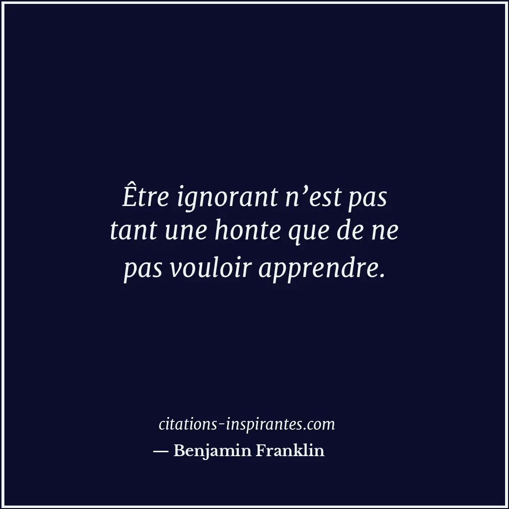 Citation de Benjamin Franklin
