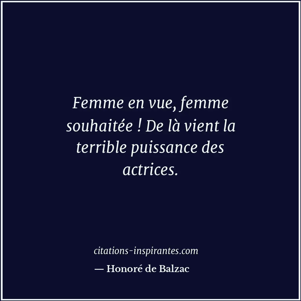 Citation de Honoré de Balzac