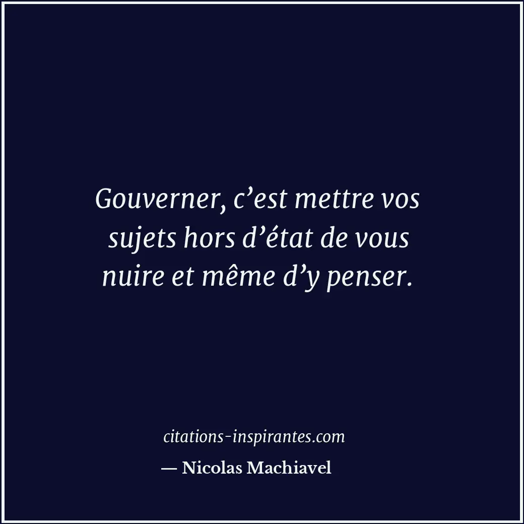 Citation de Nicolas Machiavel