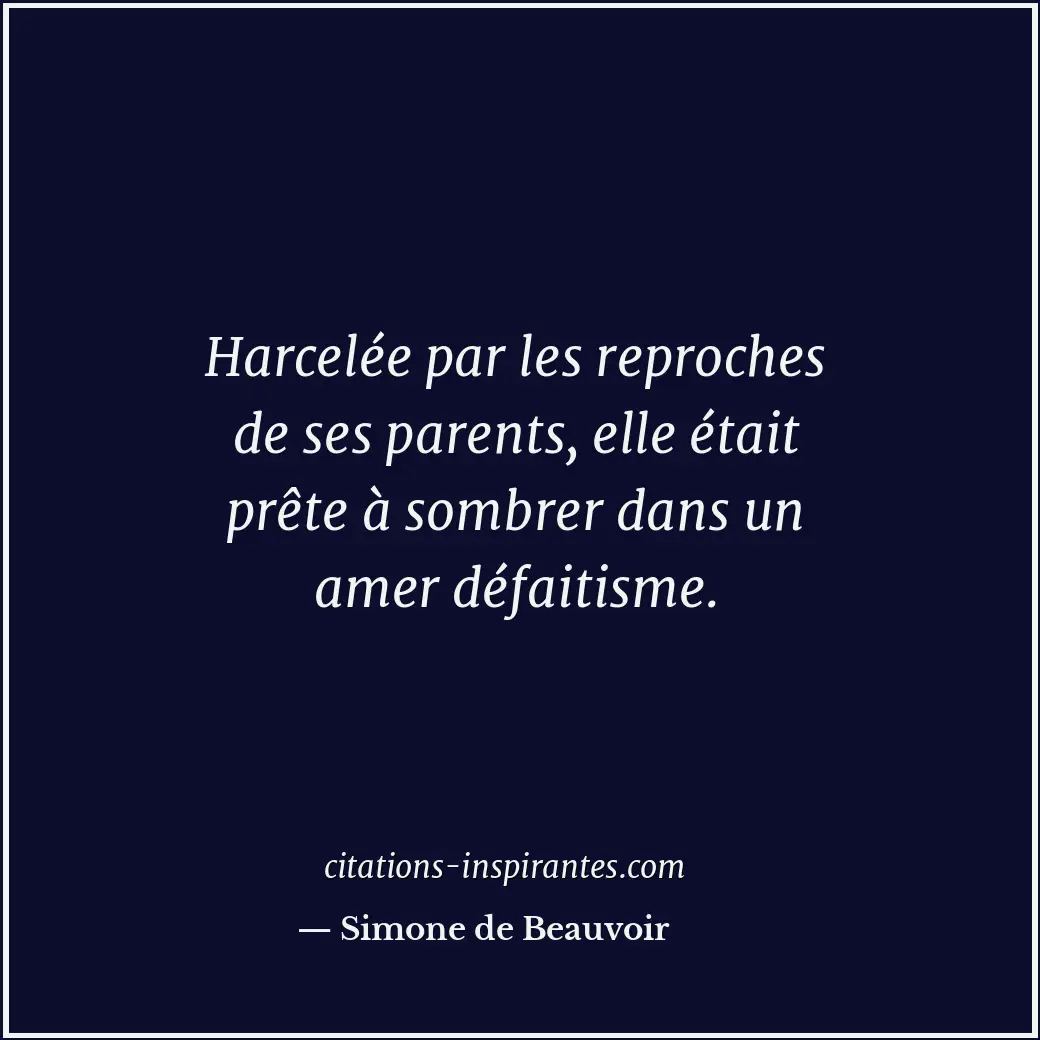 Citation de Simone de Beauvoir