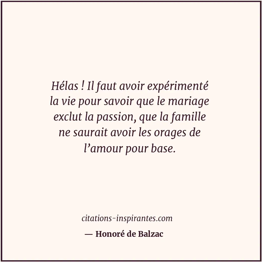 Citation de Honoré de Balzac